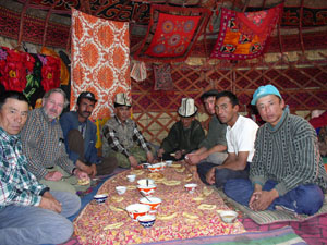 Dr. Jackson participates in a community meeting in Tajikistan