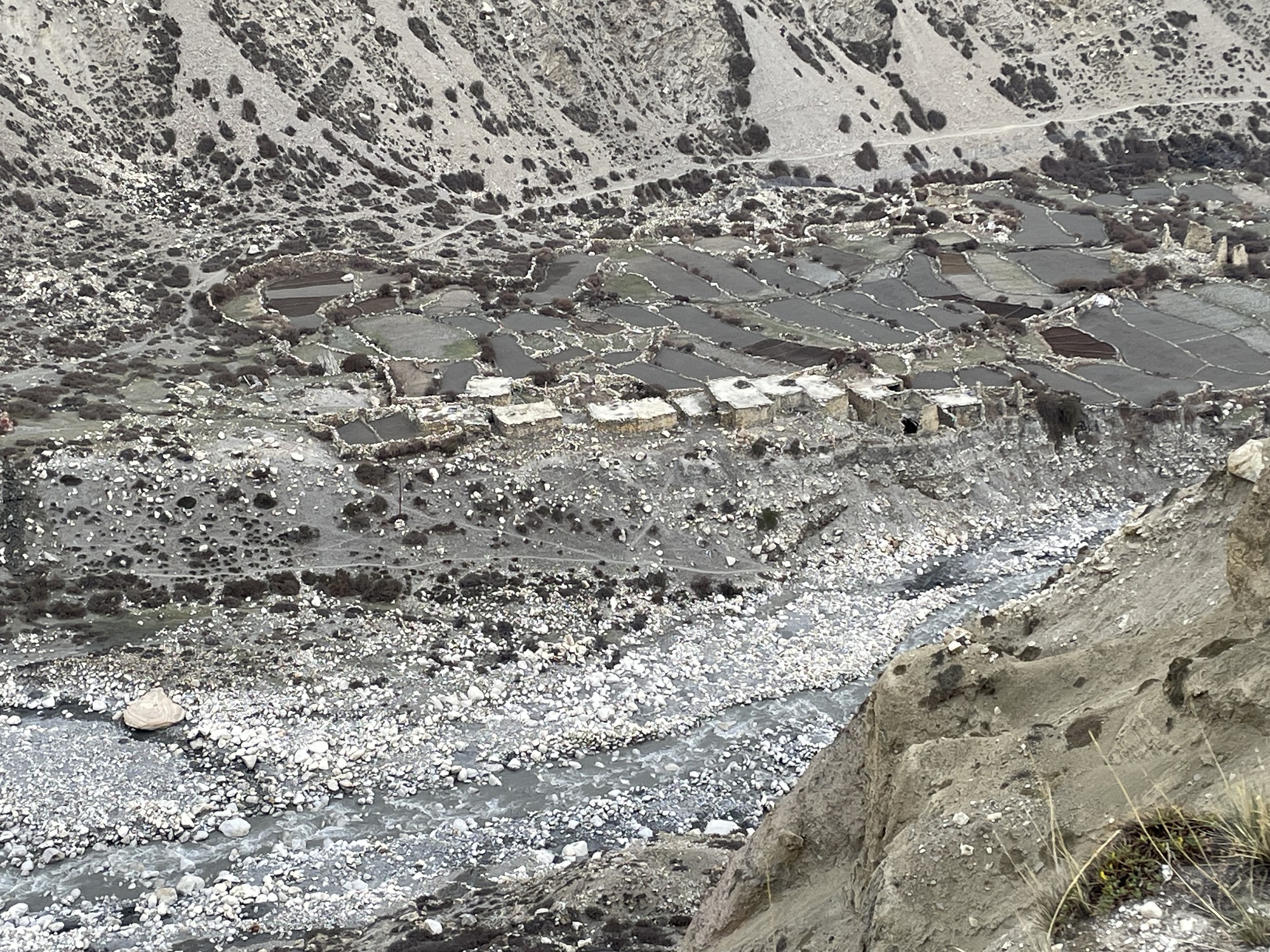 Herders’ corrals are seen in the center of the photo.
