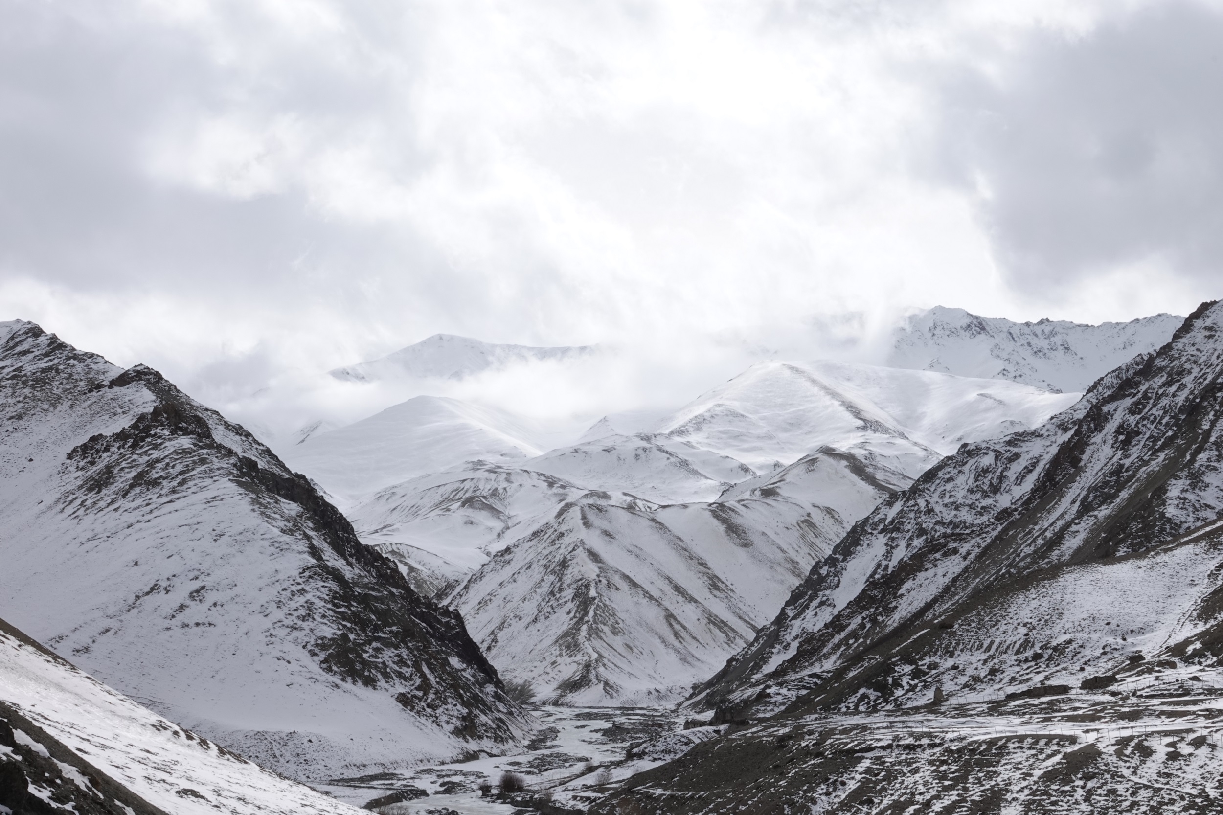 Snow covered Trans-Himalayan Mountains