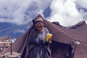 Manang villager with FoxLight